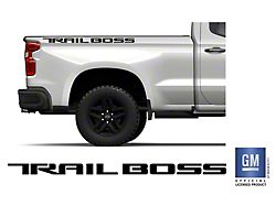 Emblems Plus Trail Boss Bedside Lettering Decals; Matte Black (19-26 Silverado 1500 Trail Boss)