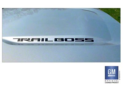 Emblems Plus Trail Boss Hood Lettering Decals; Matte Black (19-25 Silverado 1500 Trail Boss)