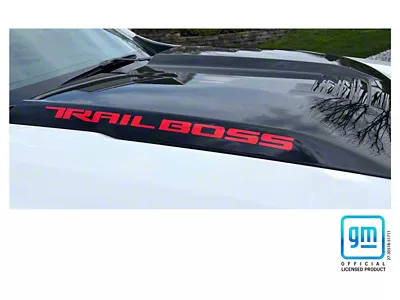 Emblems Plus Trail Boss Hood Scoop Lettering Decals; Red (22-25 Silverado 1500 Trail Boss)