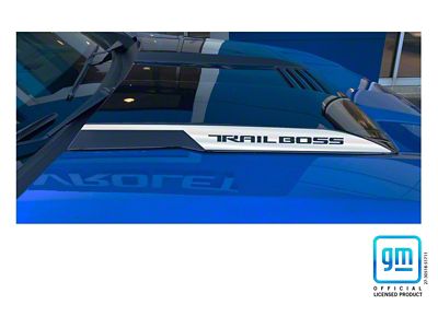 Emblems Plus TRAIL BOSS Hood Scoop Spear Decals; Chrome (22-25 Silverado 1500 Trail Boss w/ Factory Hood Scoop)