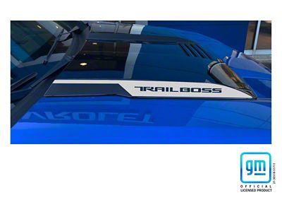Emblems Plus TRAIL BOSS Hood Scoop Spear Decals; Silver Metallic (22-25 Silverado 1500 Trail Boss w/ Factory Hood Scoop)