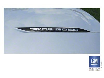 Emblems Plus TRAIL BOSS Hood Spear Decals; Carbon Fiber (19-25 Silverado 1500 Trail Boss)