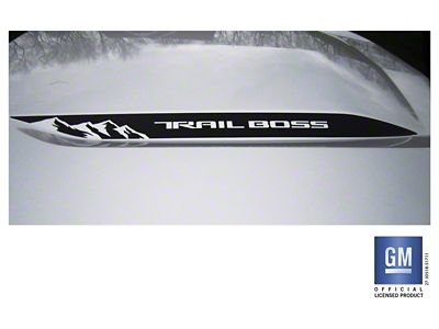 Emblems Plus TRAIL BOSS Mountains Hood Spear Decals; Matte Black (19-25 Silverado 1500 Trail Boss)