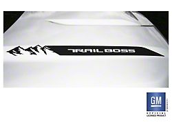 Emblems Plus TRAIL BOSS Mountains Hood Spear Decals; Matte Black (19-25 Silverado 1500 Trail Boss)