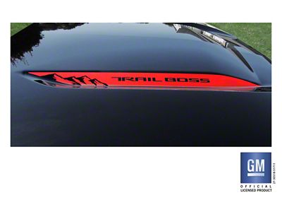 Emblems Plus TRAIL BOSS Mountains Hood Spear Decals; Red (19-25 Silverado 1500 Trail Boss)