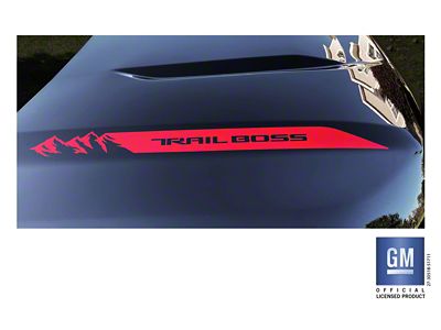 Emblems Plus TRAIL BOSS Mountains Hood Spear Decals; Red (19-25 Silverado 1500 Trail Boss)