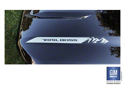 Emblems Plus TRAIL BOSS Mountains Hood Spear Decals; Silver (19-25 Silverado 1500 Trail Boss)
