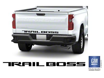 Emblems Plus TRAIL BOSS Tailgate Lettering Decals; Gloss Black (19-25 Silverado 1500 Trail Boss)