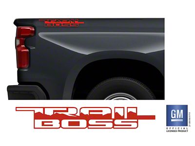 Emblems Plus TRAIL BOSS Z71 Bedside Decals; Red (19-25 Silverado 1500 Trail Boss)