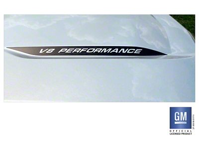 Emblems Plus V8 PERFORMANCE Hood Spear Decals; Matte Black (19-25 Silverado 1500)