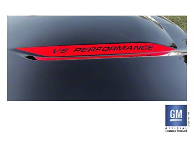 Emblems Plus V8 PERFORMANCE Hood Spear Decals; Red (19-25 Silverado 1500)