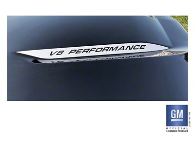 Emblems Plus V8 PERFORMANCE Hood Spear Decals; Silver (19-25 Silverado 1500)