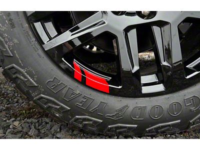 Emblems Plus Wheel Hash Mark Stripe Decals; Red (19-26 Silverado 1500 w/ 20-Inch Trail Boss Wheels)