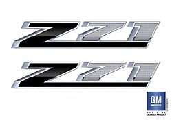 Emblems Plus Z71 Bedside Decals; Black Fade/Silver (14-18 Silverado 1500)