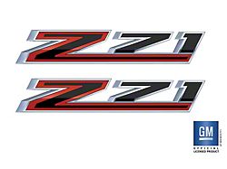 Emblems Plus Z71 Bedside Decals; Black/Red/Chrome (19-25 Silverado 1500)