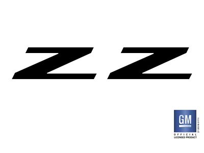 Emblems Plus Z71 Door Emblem Overlay Decal Set; Die-cut Gloss Black (14-18 Silverado 1500)