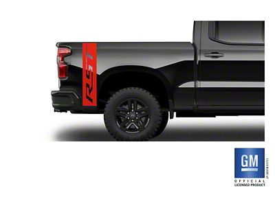 Emblems Plus RST Vertical Rear Bedside Decals; Gloss Red (20-25 Silverado 2500 HD)