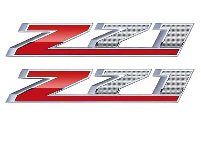 Emblems Plus Z71 Bedside Decals; Red/Chrome (15-19 Silverado 2500 HD)
