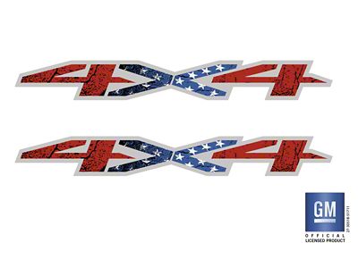 Emblems Plus 4x4 Bedside Decals; American Flag (20-25 Silverado 3500 HD)