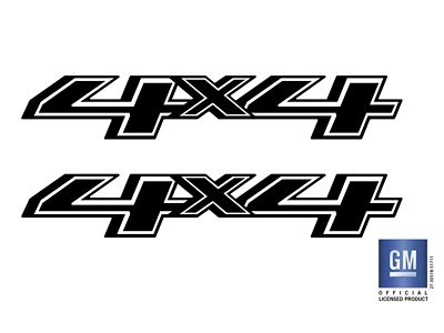 Emblems Plus 4x4 Bedside Decals; Matte Black (15-19 Silverado 3500 HD)
