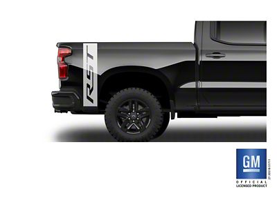 Emblems Plus RST Vertical Rear Bedside Decals; Gloss Silver (20-25 Silverado 3500 HD)