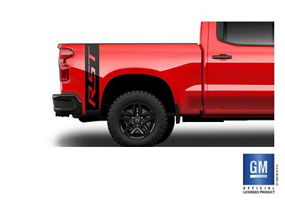 Emblems Plus RST Vertical Rear Bedside Decals; Matte Black (20-25 Silverado 3500 HD)