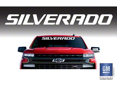 Emblems Plus SILVERADO Windshield Banner; Gloss White (15-25 Silverado 3500 HD)