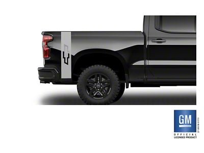 Emblems Plus Vertical Bowtie Rear Bedside Decals; Silver (20-25 Silverado 3500 HD)