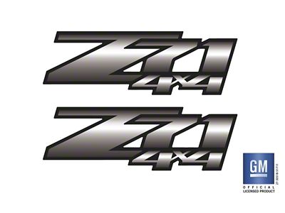 Emblems Plus Z71 4x4 Bedside Decals; Black/Silver Fade (07-14 Silverado 3500 HD)