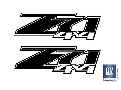 Emblems Plus Z71 4x4 Bedside Decals; Matte Black (07-14 Silverado 3500 HD)