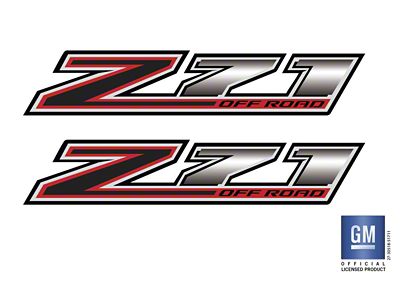 Emblems Plus Z71 Off Road Bedside Decals; Black/Red/Silver Gradient (15-19 Silverado 3500 HD)