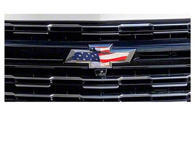 Emblems Plus Chevrolet Bowtie Grille/Liftgate Overlay Decals; American Flag (15-20 Tahoe)