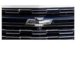 Emblems Plus Chevrolet Bowtie Grille/Liftgate Overlay Decals; Black American Flag (21-26 Tahoe)