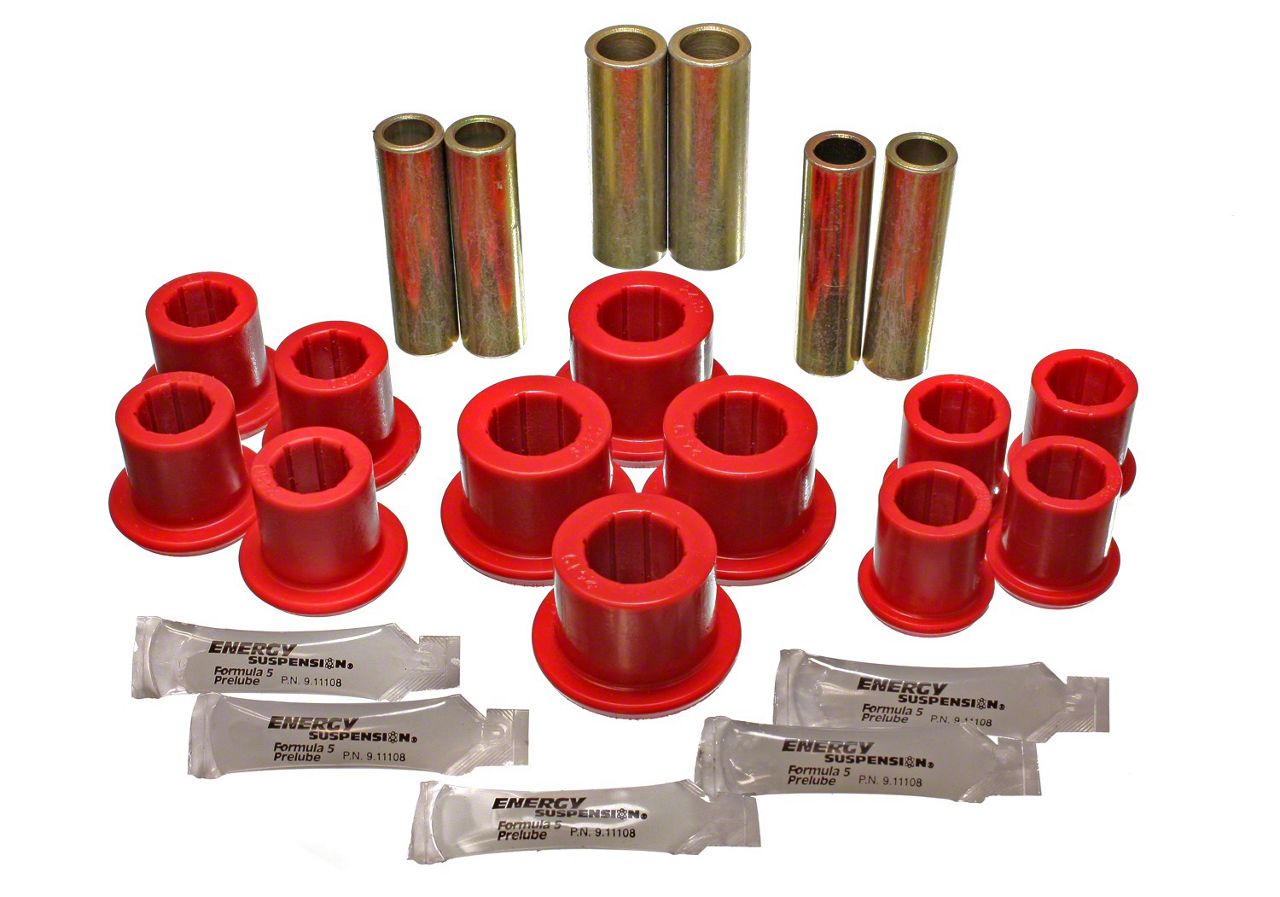 F150 Rear Leaf Spring Bushings; Red (9701 F150; 0203 2WD F150)
