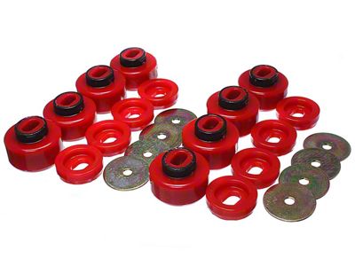 Body Mount Bushings; Red (07-10 4WD Sierra 2500 HD)