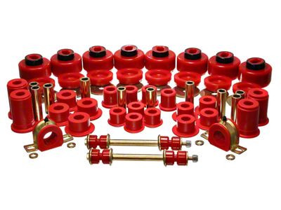 Hyper-Flex System Complete Bushing Kit; Red (99-06 2WD Silverado 1500)