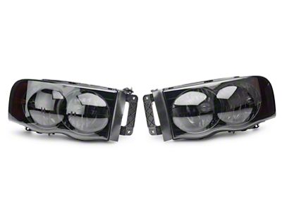 Euro Crystal Headlights; Chrome Housing; Smoked Lens (02-05 RAM 1500)