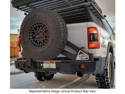 Expedition One Rear Bumper with Single Tire Carrier System; Textured Black (10-18 RAM 3500)