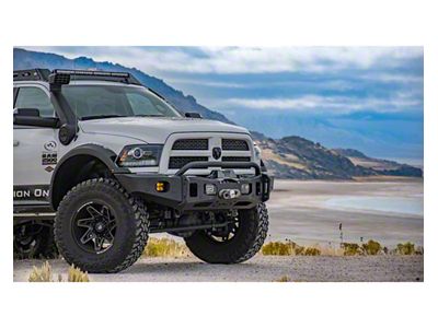 Expedition One Ultra Front Bumper with Integrated Winch Solenoid Center Section for Extended Flares; Textured Black (10-18 6.7L RAM 3500)