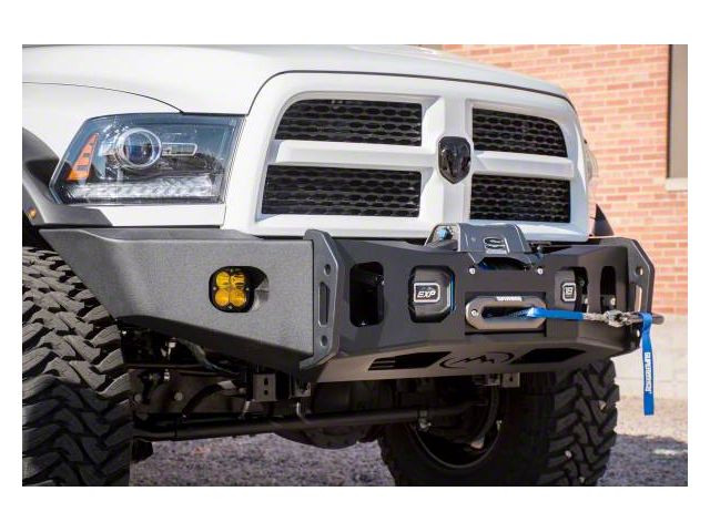 Expedition One Ultra Front Bumper with Integrated Winch Solenoid Center Section for Standard Flares; Textured Black (10-18 6.7L RAM 3500)