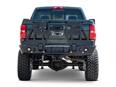 Expedition One Dual Swing Rear Bumper; Textured Black (15-19 Silverado 3500 HD)