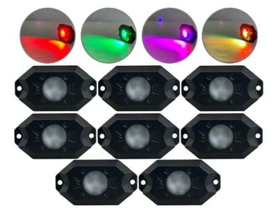 Extreme LED RGB LED Rock Light Kit; 8-Pack (Universal; Some Adaptation May Be Required)