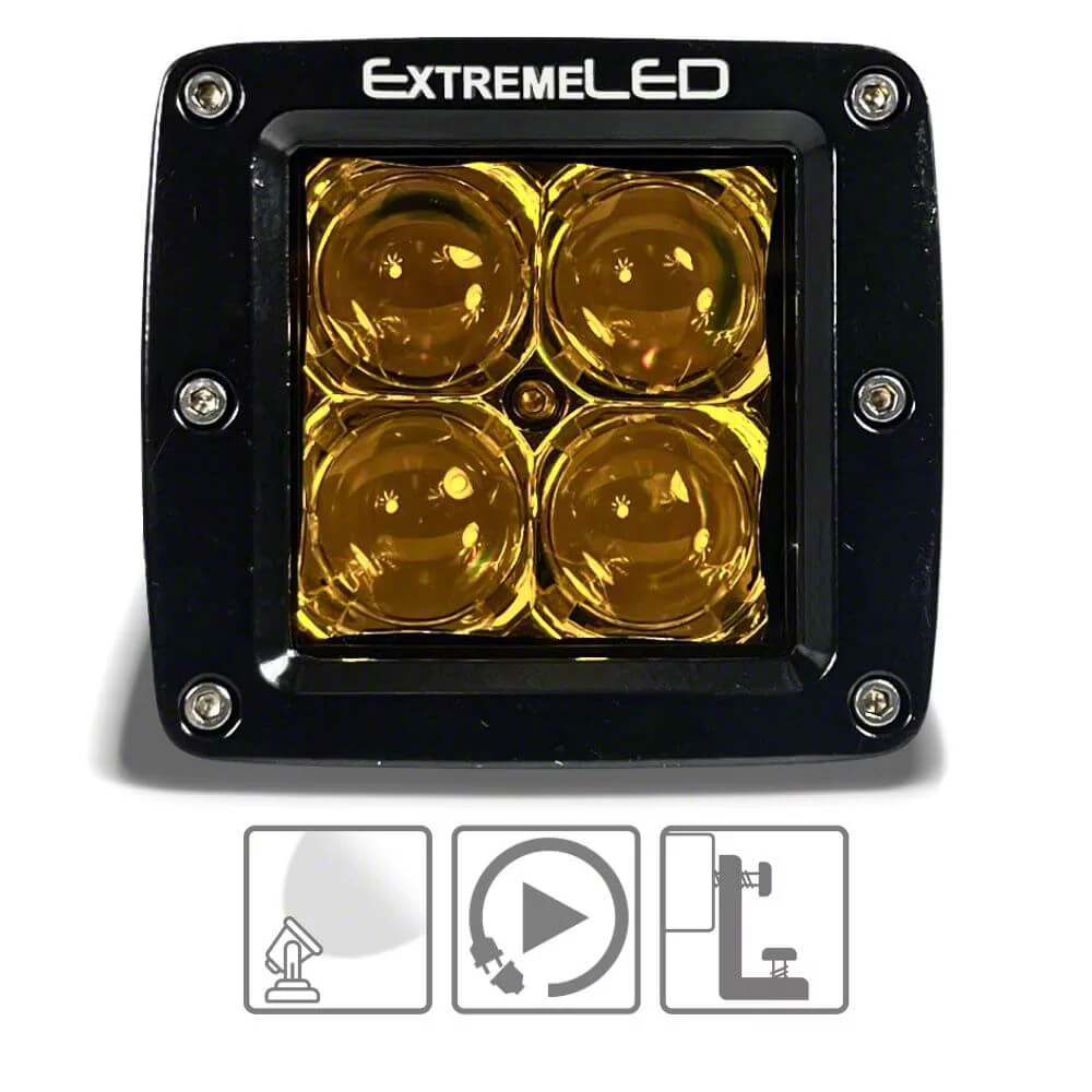 Extreme LED Silverado 1500 3-Inch Extreme Series Yellow LED Light Pod; Spot  Beam EX-X2-5DS-03-SPY (Universal; Some Adaptation May Be Required)