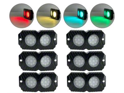 Extreme LED RGB LED Rock Light Kit; 6-Pack (Universal; Some Adaptation May Be Required)