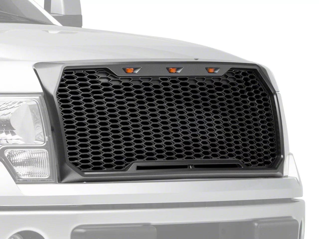 RedRock Baja Upper Replacement Grille with LED Lighting; Charcoal (09-14 F-150, Excluding Raptor)