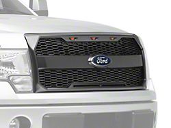 RedRock Baja Upper Replacement Grille with LED Lighting and Emblem Housing; Charcoal (09-14 F-150, Excluding Raptor)