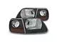 Raxiom G2 Euro Headlights with Parking Lights; Black Housing; Clear Lens (97-03 F-150)