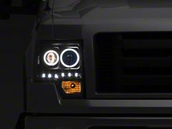 Raxiom G2 Super White LED Halo Projector Headlights; Black Housing; Clear Lens (09-14 F-150 w/ Factory Halogen Headlights)