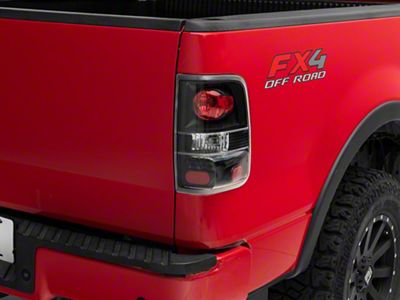 Raxiom Euro Style Tail Lights; Black Housing; Red/Clear Lens (04-08 F-150 Styleside)