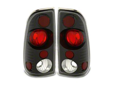 Raxiom Axial Series Version 2 Tail Lights; Carbon Fiber Housing; Red/Clear Lens (97-03 F-150 Styleside)